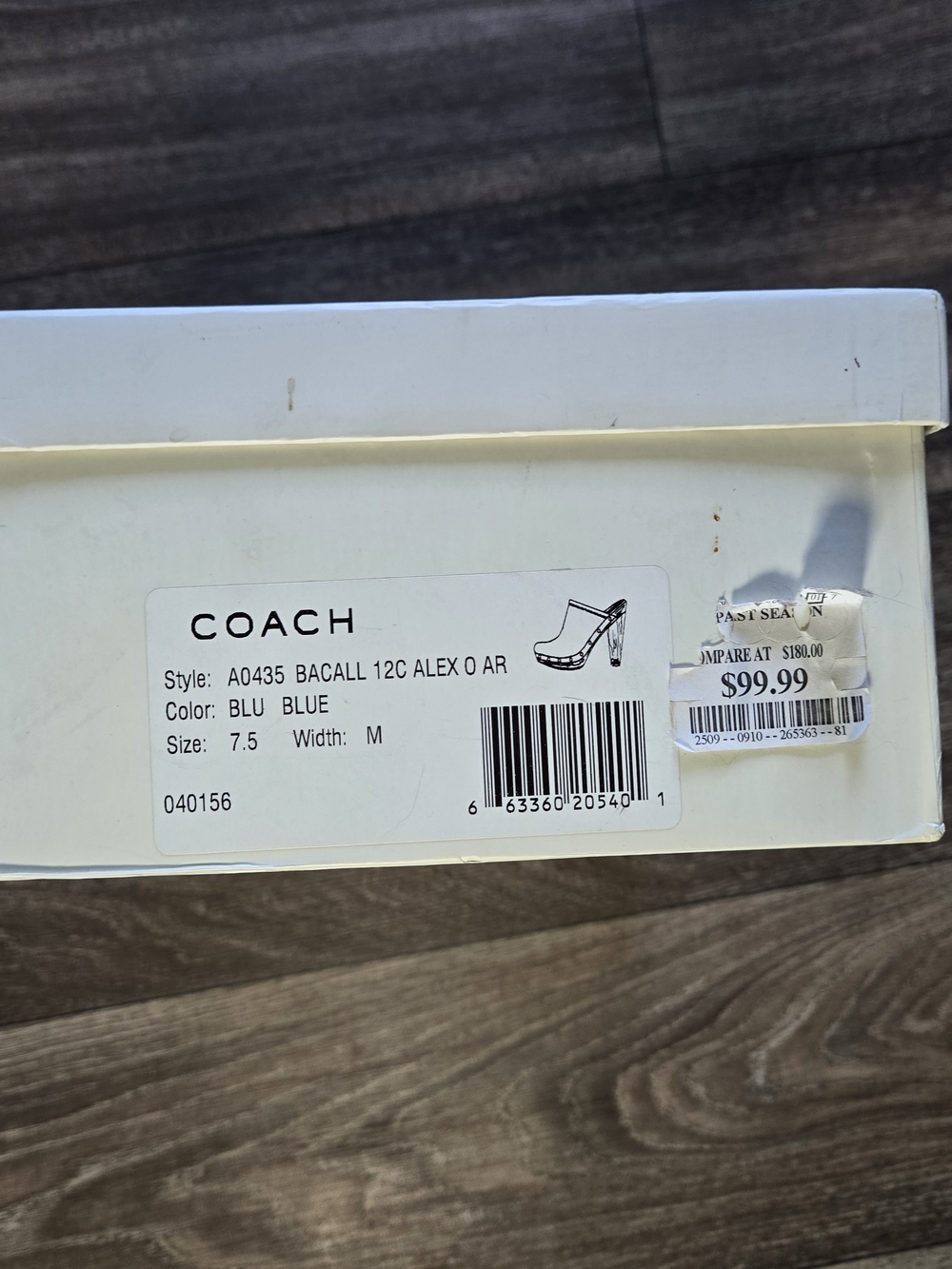 Y2K Auth COACH Blue Plaid Leather Mule/Clog With Wooden Heels - Picture 14 of 14